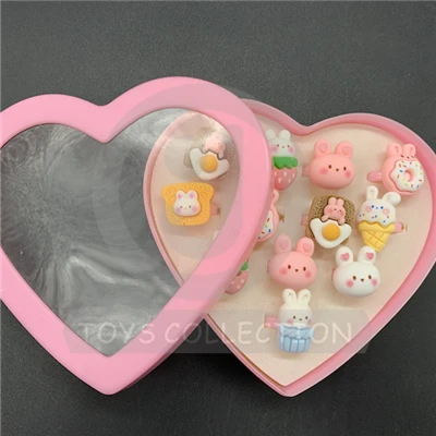 Plastic Cute Cartoon Bakery Rabbit Ring