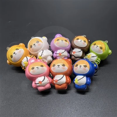 Squishy Slow Rising Bear With Clothes Keychain